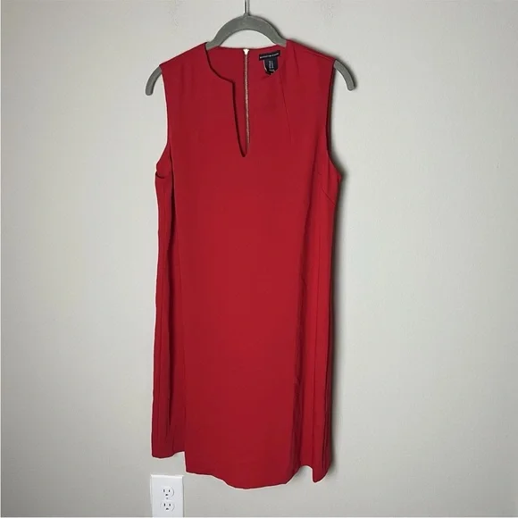 NEW Mercer & Madison Shift Dress Size 6 Sleeveless Red Zip Back - Picture 2 of 7